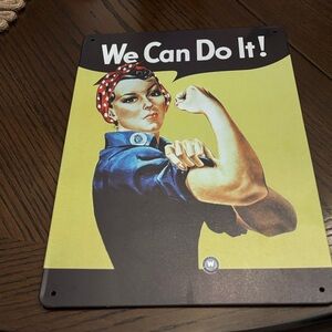 Vintage Style 'We Can Do It!' Metal Sign
